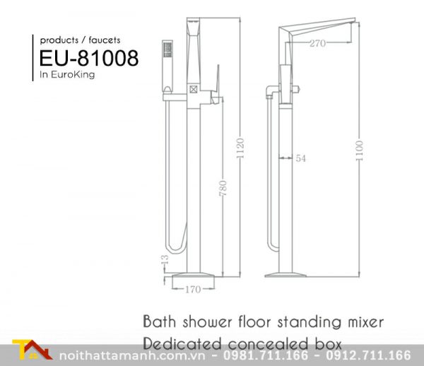 Sen tắm bồn đặt sàn Euroking EU-81008-1