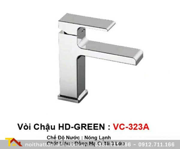 Vòi chậu Rửa mặt Lavabo HD GREEN VC-323A