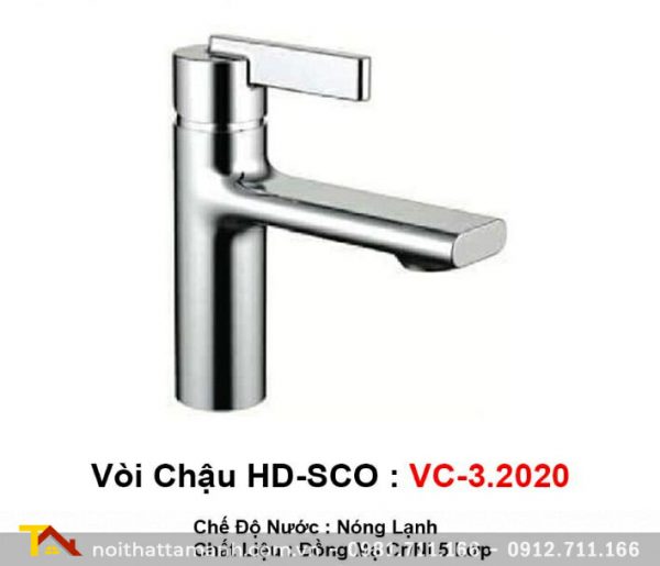 Vòi chậu Rửa mặt Lavabo HDSCO VC-N3.2020
