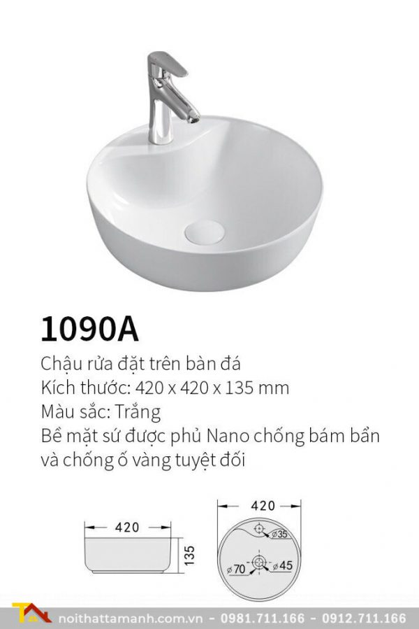 Chậu rửa mặt Lavabo Đặt Bàn Kolni 1090A