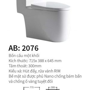 Bồn Cầu 1 Khối Kolni AB2076