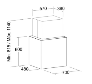 Máy hút mùi đảo Nodor  ISLA CUBE GLASS PREMIUM BK