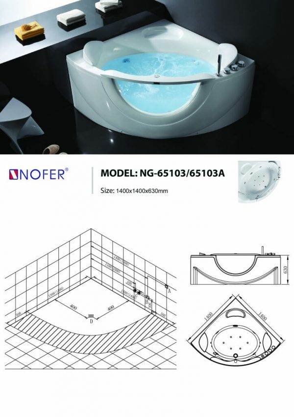 Bồn tắm Massage Nofer NG-65103