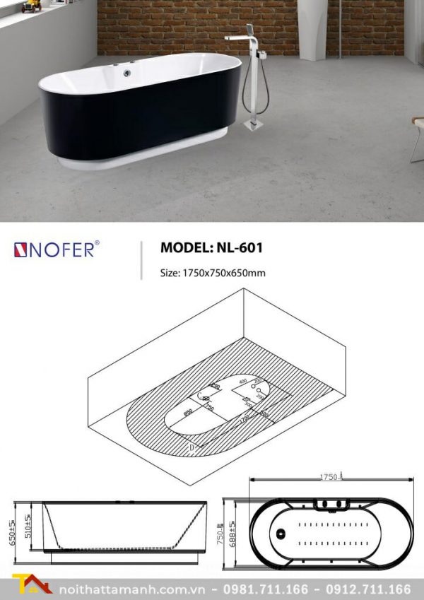 Bồn tắm massage Nofer NL-601