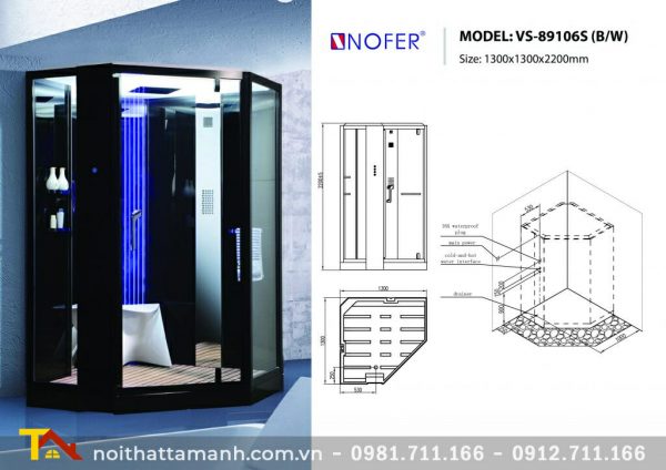 Phòng xông hơi NOFER VS-89106S (màu đen)
