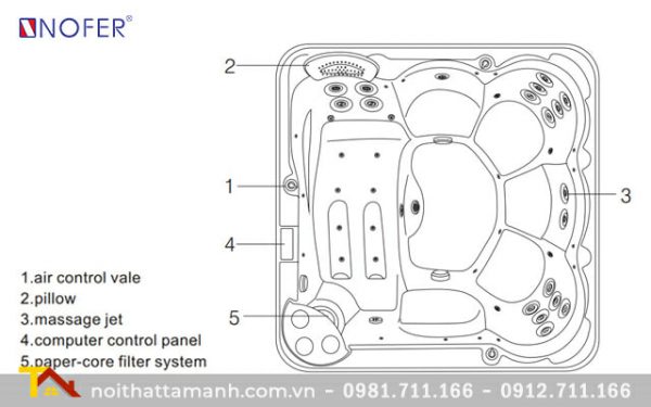 Bồn tắm Massage Nofer SPA-002