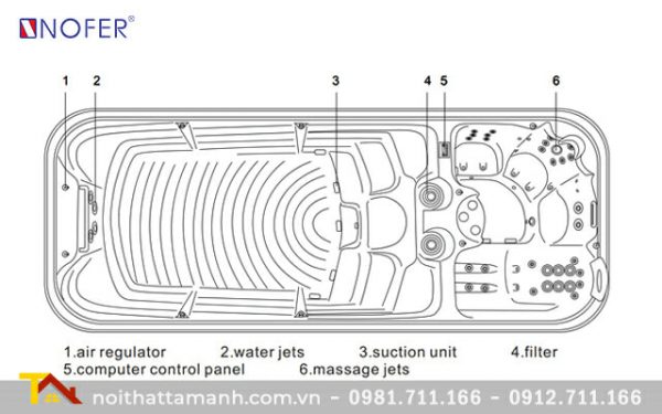 Bồn tắm Massage Nofer SPA-008