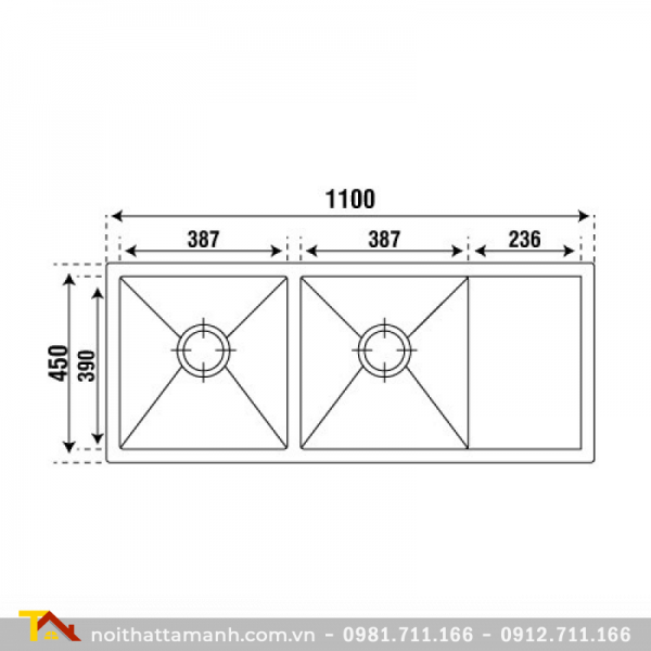 Chậu rửa bát PONA PNI1-11045 (Inox)