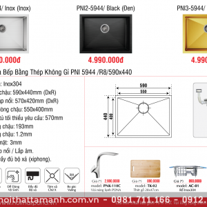 Chậu rửa bát PONA PNI3-5944 (vàng)