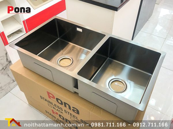 Chậu rửa bát PONA PNI2-8745 (đen)