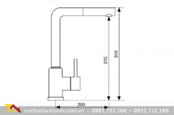 Vòi rửa bát PONA PNK1-2385 nóng lạnh