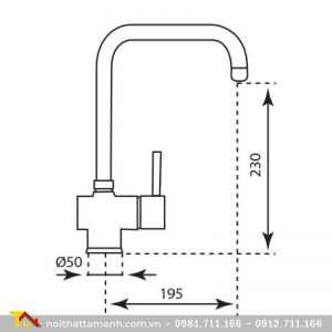 Vòi rửa bát PONA PNK2-2451 nóng lạnh