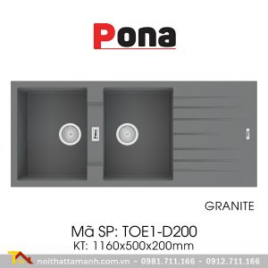 Bồn rửa bát PONA TOE1-D200 (xám đen)