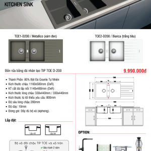 Bồn rửa bát PONA TOE1-D200