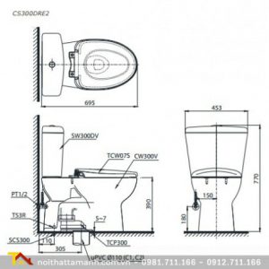 Bồn cầu TOTO hai khối CS300DRE2