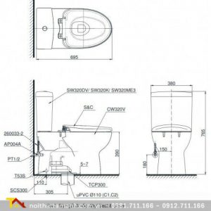 Bồn cầu TOTO hai khối CS320DRE2