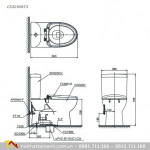 Bồn cầu TOTO hai khối CS325DRT3