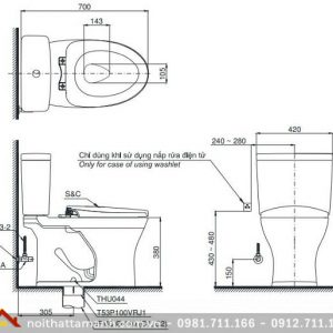 Bồn cầu TOTO hai khối CS735DE2