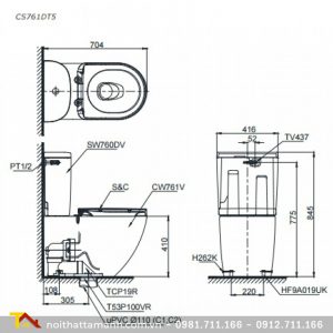 Bồn cầu TOTO hai khối CS761DT5