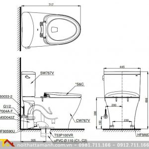 Bồn cầu TOTO hai khối CS767RE2