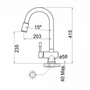 Vòi chậu rửa Nodor  FLAMINGO INOX