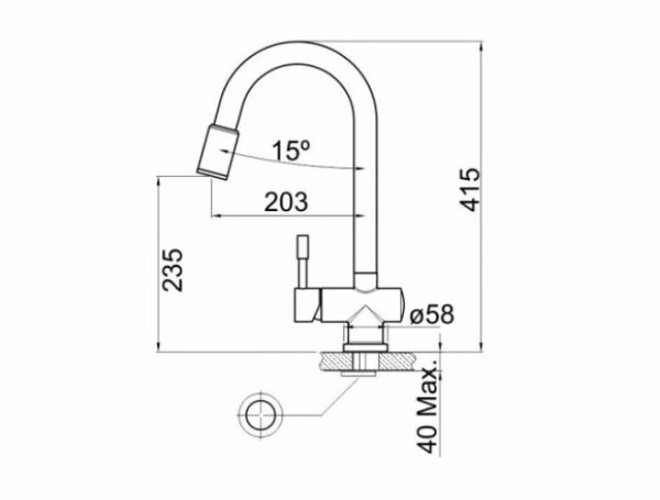 Vòi chậu rửa Nodor  FLAMINGO INOX