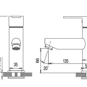 Vòi lavabo nóng lạnh Amy AM 1001