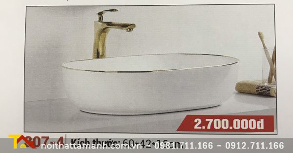 Chậu lavabo sứ nghệ thuật Gia Mỹ 807-4