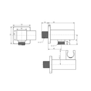 Bản vẽ Gác sen vuông American Standard FFAS9143