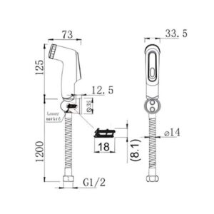 Bản vẽ Vòi xịt vệ sinh American FFAS6868