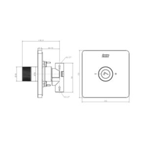 Bản vẽ kỹ thuật nút điều chỉnh tay sen American Standard FFAS0925