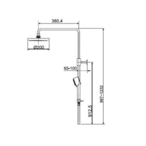 Bản vẽ vòi cho sen cây American WF-0972