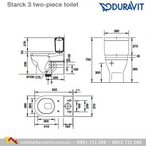 Bồn cầu hai khối DURAVIT Starck 3