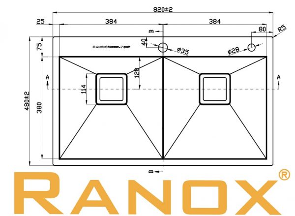 Chậu rửa RANOX RN4466 cao cấp