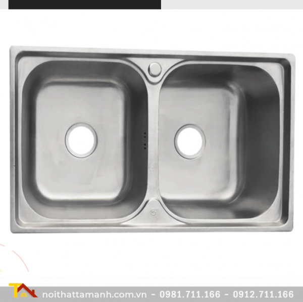 Chậu rửa bát 2 hố HCG 80/46 inox 304