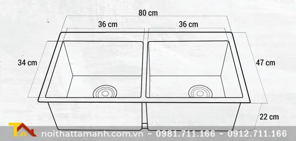 Chậu rửa bát đá đen Roslerer RL-900 Black