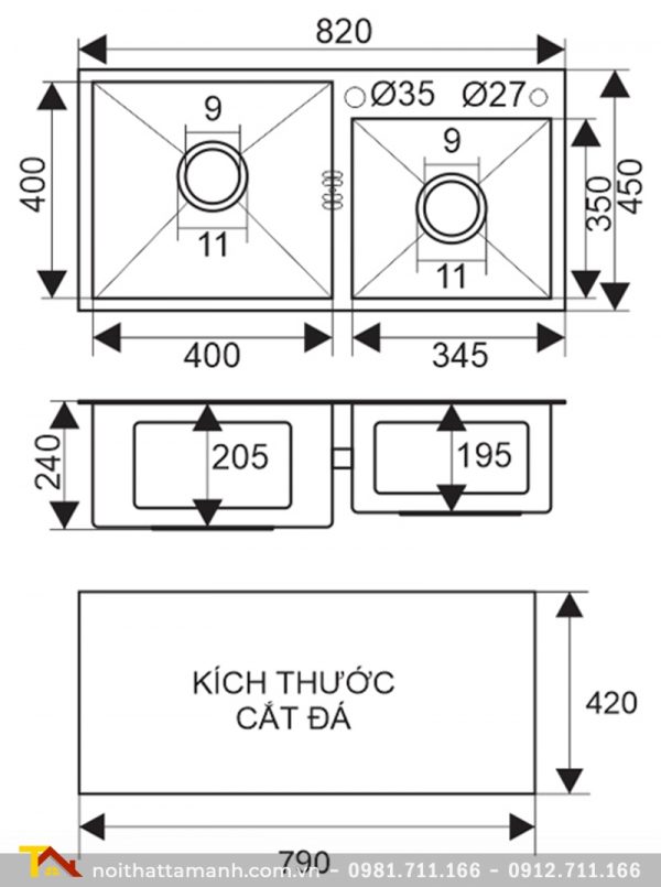 Chậu rửa bát Roslerer RL01-8245