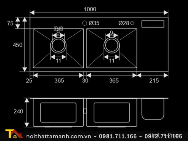 Chậu rửa bát Roslerer RL04-10045 Nano