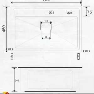 Chậu rửa bát Roslerer RL04-7045 1 hố