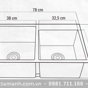 Chậu rửa bát Roslerer RL04-7843 hố lệch