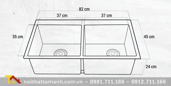 Chậu rửa bát Roslerer RL04-8245 âm toàn phần