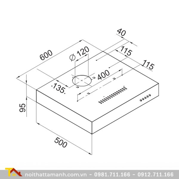 Máy hút mùi âm tủ Fagor 3AF3-602X