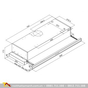 Máy hút mùi âm tủ Fagor 3AF3-941B