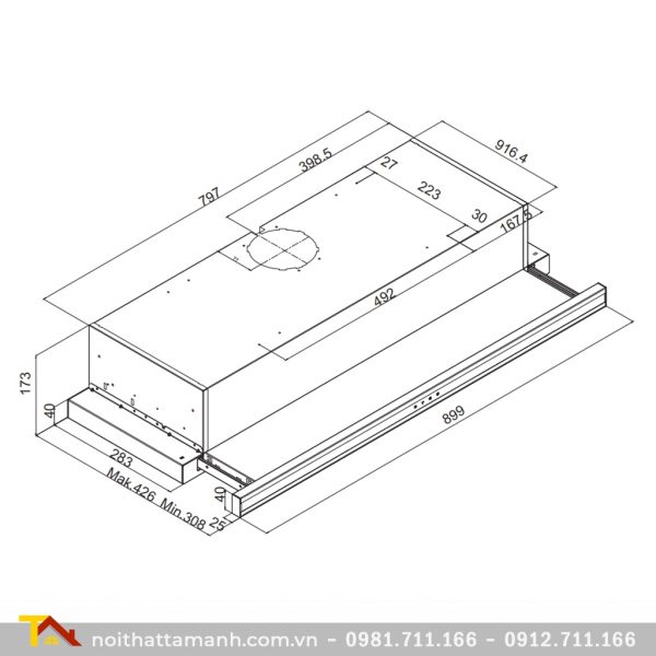 Máy hút mùi âm tủ Fagor 3AF3-941B