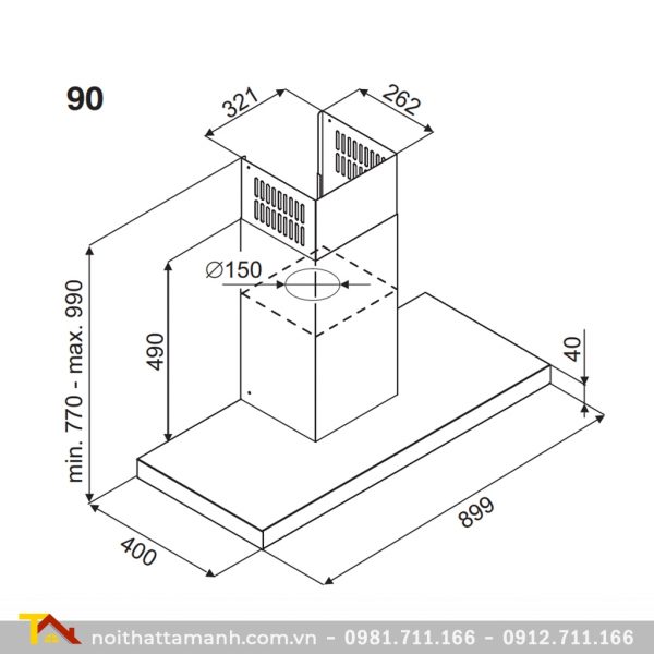  Máy hút mùi chữ T Fagor 3CFS-9031X