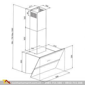 Máy hút mùi Thiết kế Fagor 3CFT-901N