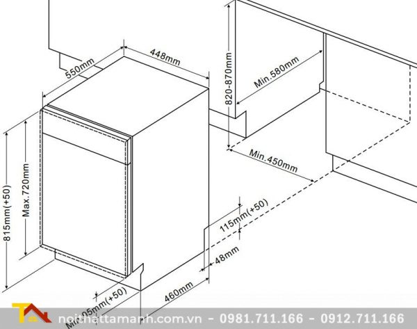 Máy rửa bát âm toàn phần Fagor 3LVF-42IT 