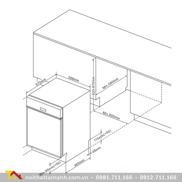 Máy rửa bát âm bán phần Fagor 3LVF-63SSSI 