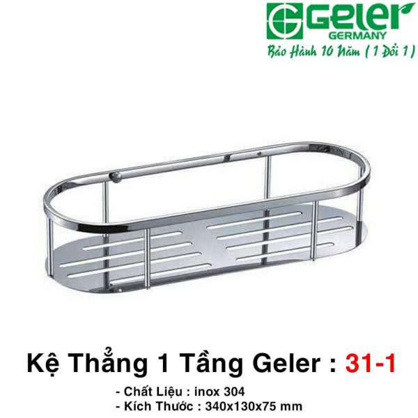 Kệ treo tường thẳng bầu dục 1 tầng Geler 31-1