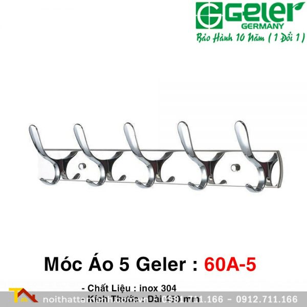 Móc áo 5 móc inox 304 GELER 60A-5